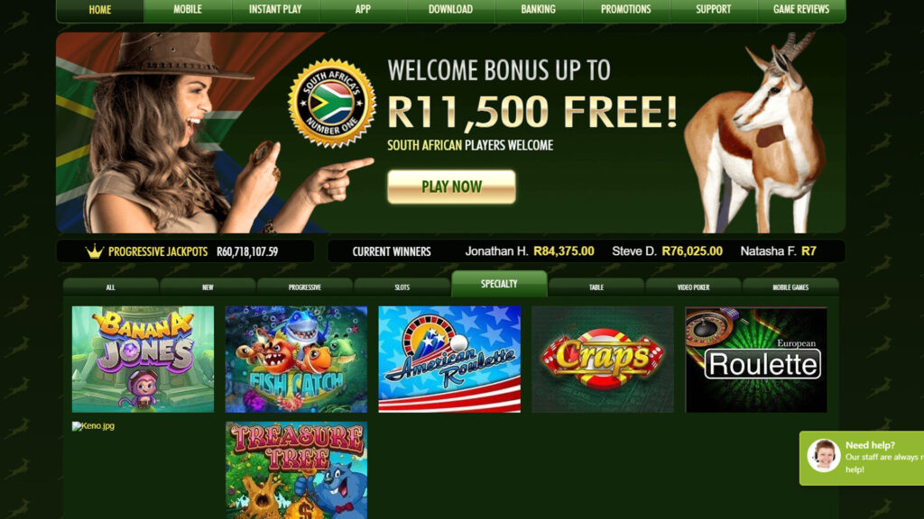 SpringBok Casino Specialties Slot Games