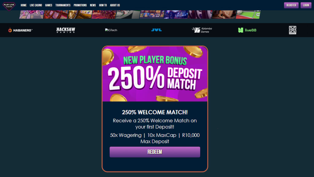 PlayLive rewards its new users with a significant welcome gift